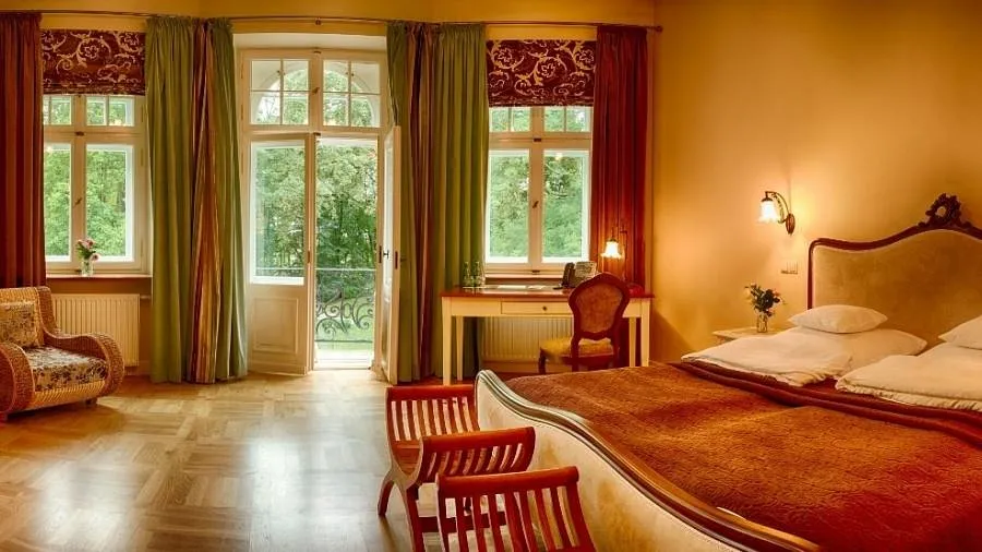 A guest bedroom at the palace
